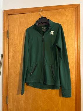 Colosseum MSU Spartans Women's Green Full-Zip Active Jacket Thumbholes